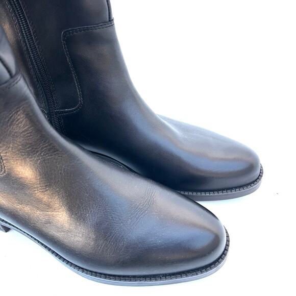 Franco Sarto Tall Leather Riding Boots Crissy Black Equestrian Structured 9 New - Picture 6 of 10